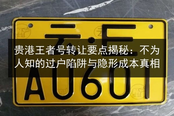 贵港王者号转让要点揭秘：不为人知的过户陷阱与隐形成本真相 第2张