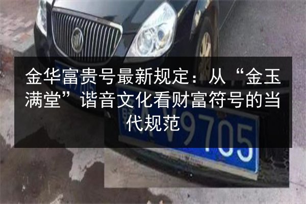 金华富贵号最新规定:从“金玉满堂”谐音文化看财富符号的当代规范 第2张 金华富贵号最新规定:从“金玉满堂”谐音文化看财富符号的当代规范 第2张