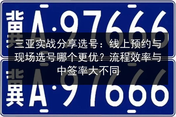 三亚实战分享选号：线上预约与现场选号哪个更优？流程效率与中签率大不同 第1张