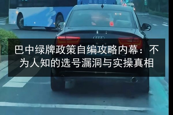 巴中绿牌政策自编攻略内幕:不为人知的选号漏洞与实操真相 第2张 巴中绿牌政策自编攻略内幕:不为人知的选号漏洞与实操真相 第2张