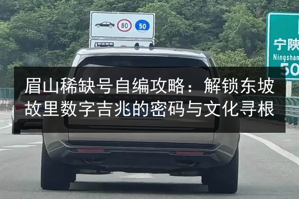 眉山稀缺号自编攻略：解锁东坡故里数字吉兆的密码与文化寻根 第2张