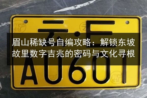 眉山稀缺号自编攻略：解锁东坡故里数字吉兆的密码与文化寻根 第3张