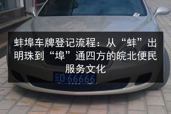 蚌埠车牌登记流程：从“蚌”出明珠到“埠”通四方的皖北便民服务文化