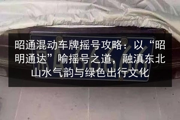 昭通混动车牌摇号攻略:以“昭明通达”喻摇号之道,融滇东北山水气韵与绿色出行文化 第2张 昭通混动车牌摇号攻略:以“昭明通达”喻摇号之道,融滇东北山水气韵与绿色出行文化 第2张