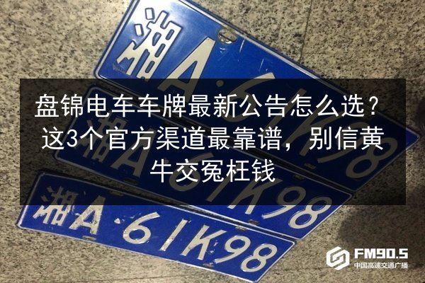 盘锦电车车牌最新公告怎么选？这3个官方渠道最靠谱，别信黄牛交冤枉钱 第3张
