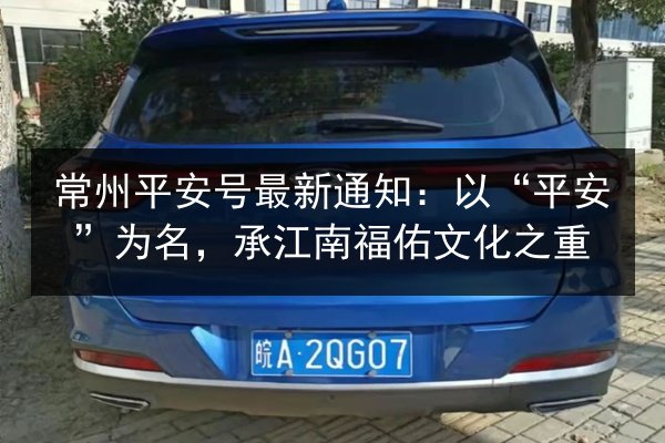 常州平安号最新通知：以“平安”为名，承江南福佑文化之重 第3张