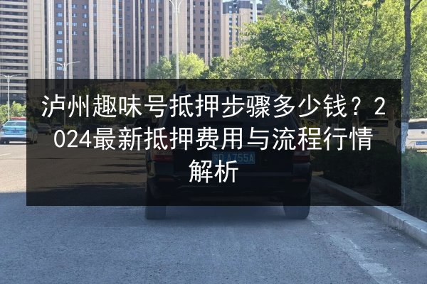 泸州趣味号抵押步骤多少钱？2024最新抵押费用与流程行情解析 第3张