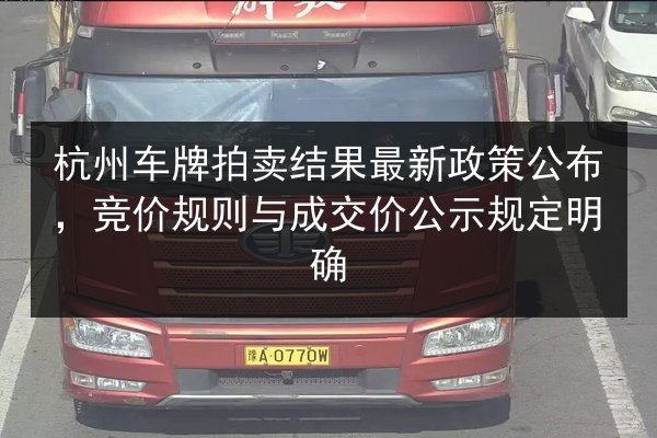 杭州车牌拍卖结果最新政策公布，竞价规则与成交价公示规定明确 第1张
