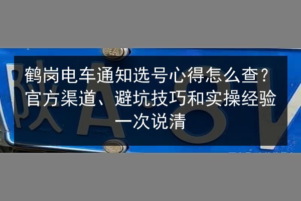 鹤岗电车通知选号心得怎么查？官方渠道、避坑技巧和实操经验一次说清 第3张