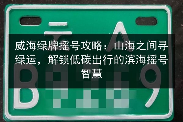 威海绿牌摇号攻略：山海之间寻绿运，解锁低碳出行的滨海摇号智慧