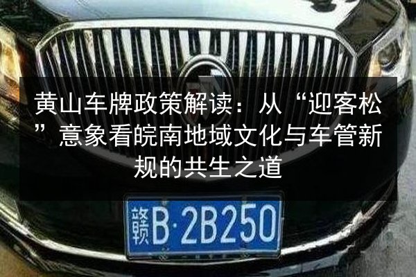 黄山车牌政策解读：从“迎客松”意象看皖南地域文化与车管新规的共生之道