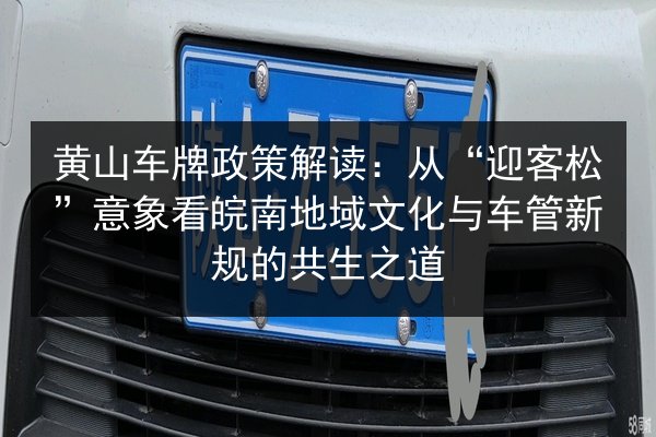 黄山车牌政策解读:从“迎客松”意象看皖南地域文化与车管新规的共生之道 第2张 黄山车牌政策解读:从“迎客松”意象看皖南地域文化与车管新规的共生之道 第2张