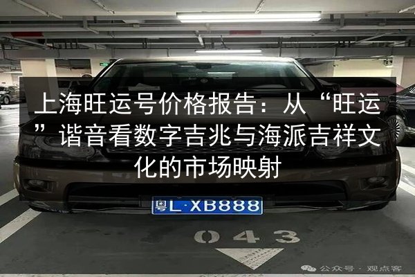 上海旺运号价格报告：从“旺运”谐音看数字吉兆与海派吉祥文化的市场映射