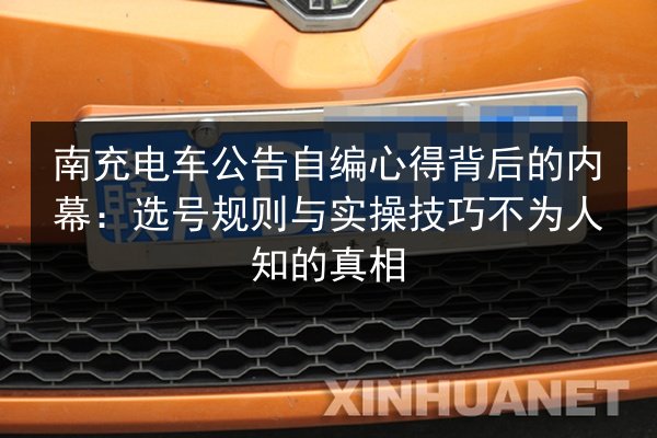 南充电车公告自编心得背后的内幕：选号规则与实操技巧不为人知的真相