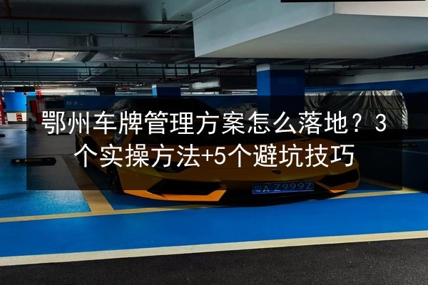 鄂州车牌管理方案怎么落地？3个实操方法+5个避坑技巧