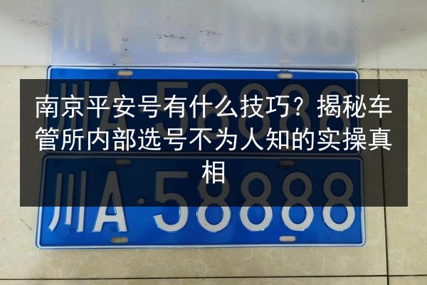 南京平安号有什么技巧?揭秘车管所内部选号不为人知的实操真相 第2张 南京平安号有什么技巧?揭秘车管所内部选号不为人知的实操真相 第2张