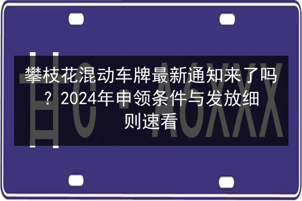 攀枝花混动车牌最新通知来了吗?2024年申领条件与发放细则速看 第2张 攀枝花混动车牌最新通知来了吗?2024年申领条件与发放细则速看 第2张