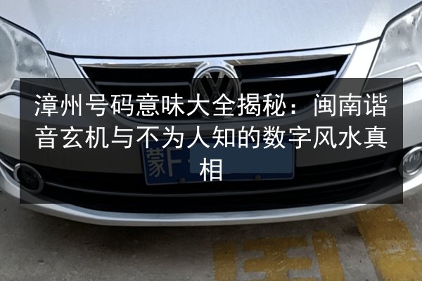 漳州号码意味大全揭秘：闽南谐音玄机与不为人知的数字风水真相 第3张