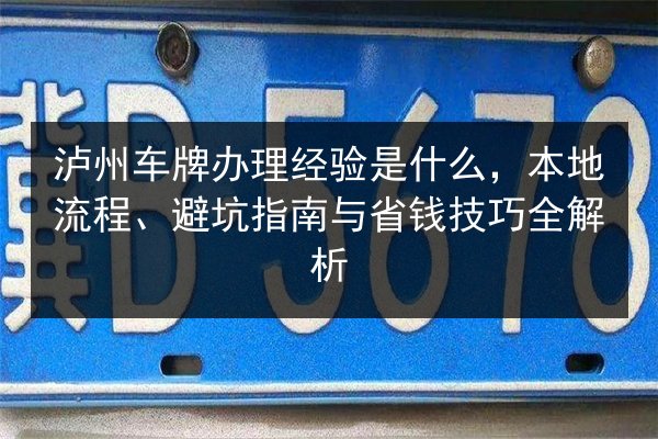 泸州车牌办理经验是什么,本地流程、避坑指南与省钱技巧全解析 第2张 泸州车牌办理经验是什么,本地流程、避坑指南与省钱技巧全解析 第2张
