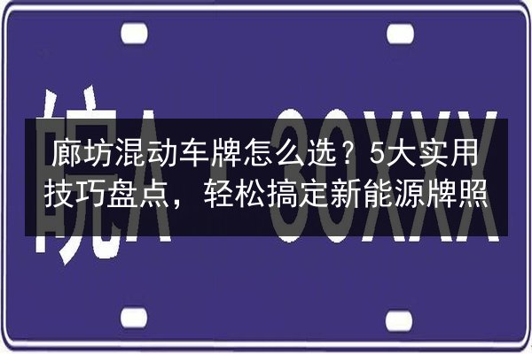 廊坊混动车牌怎么选?5大实用技巧盘点,轻松搞定新能源牌照 第2张 廊坊混动车牌怎么选?5大实用技巧盘点,轻松搞定新能源牌照 第2张