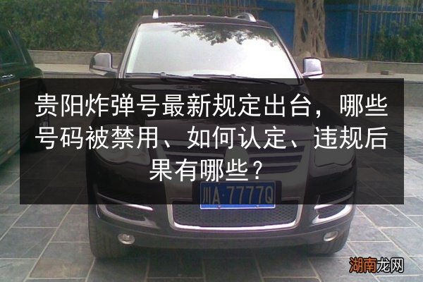 贵阳炸弹号最新规定出台，哪些号码被禁用、如何认定、违规后果有哪些？