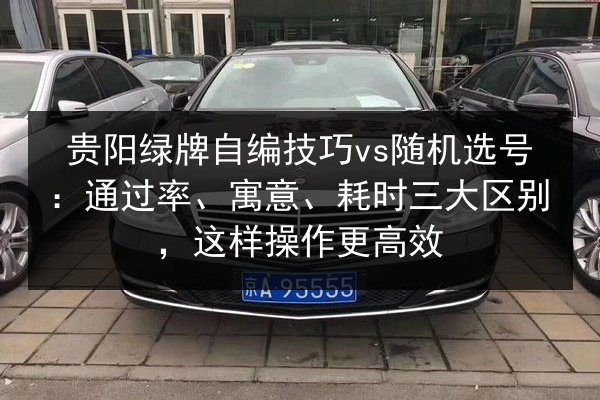 贵阳绿牌自编技巧vs随机选号：通过率、寓意、耗时三大区别，这样操作更高效 第2张