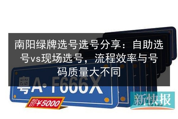 南阳绿牌选号选号分享:自助选号vs现场选号,流程效率与号码质量大不同 第3张 南阳绿牌选号选号分享:自助选号vs现场选号,流程效率与号码质量大不同 第3张