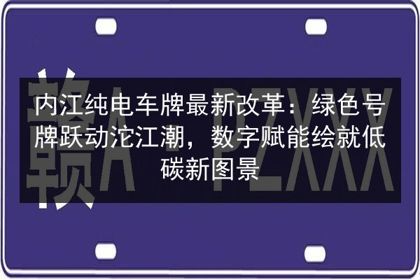 内江纯电车牌最新改革:绿色号牌跃动沱江潮,数字赋能绘就低碳新图景 第3张 内江纯电车牌最新改革:绿色号牌跃动沱江潮,数字赋能绘就低碳新图景 第3张