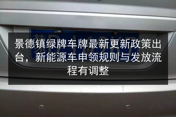 景德镇绿牌车牌最新更新政策出台,新能源车申领规则与发放流程有调整 第3张 景德镇绿牌车牌最新更新政策出台,新能源车申领规则与发放流程有调整 第3张
