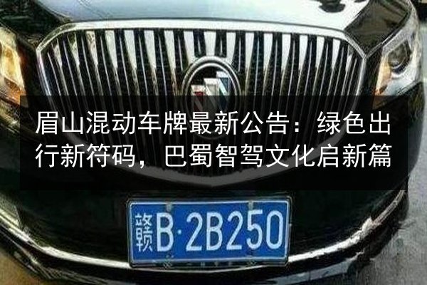眉山混动车牌最新公告:绿色出行新符码,巴蜀智驾文化启新篇 第2张 眉山混动车牌最新公告:绿色出行新符码,巴蜀智驾文化启新篇 第2张