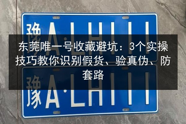 东莞唯一号收藏避坑：3个实操技巧教你识别假货、验真伪、防套路