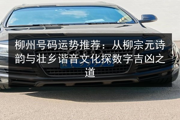 柳州号码运势推荐:从柳宗元诗韵与壮乡谐音文化探数字吉凶之道 第3张 柳州号码运势推荐:从柳宗元诗韵与壮乡谐音文化探数字吉凶之道 第3张