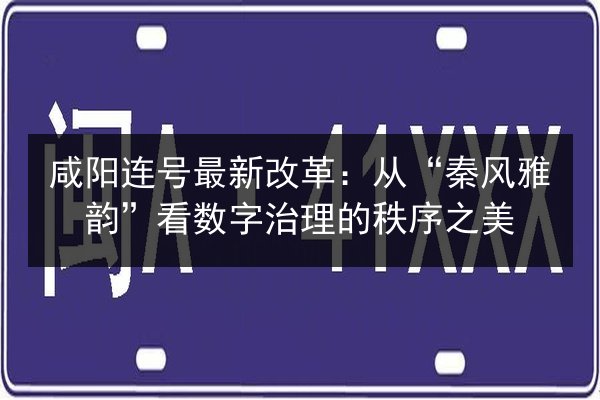 咸阳连号最新改革:从“秦风雅韵”看数字治理的秩序之美 第2张 咸阳连号最新改革:从“秦风雅韵”看数字治理的秩序之美 第2张