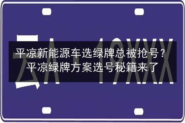 平凉新能源车选绿牌总被抢号？平凉绿牌方案选号秘籍来了 第2张