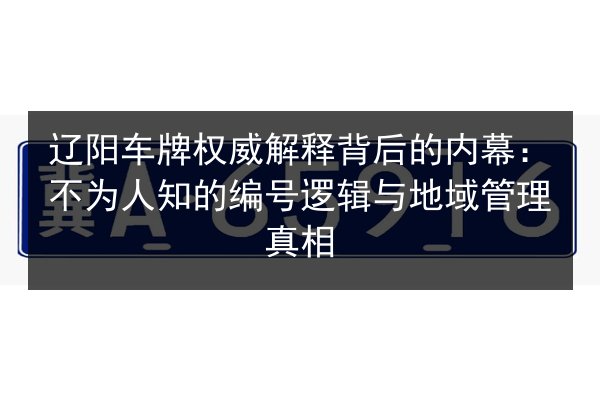 辽阳车牌权威解释背后的内幕:不为人知的编号逻辑与地域管理真相 第2张 辽阳车牌权威解释背后的内幕:不为人知的编号逻辑与地域管理真相 第2张