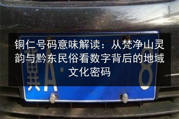 铜仁号码意味解读：从梵净山灵韵与黔东民俗看数字背后的地域文化密码 第3张