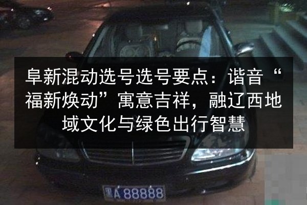 阜新混动选号选号要点：谐音“福新焕动”寓意吉祥，融辽西地域文化与绿色出行智慧