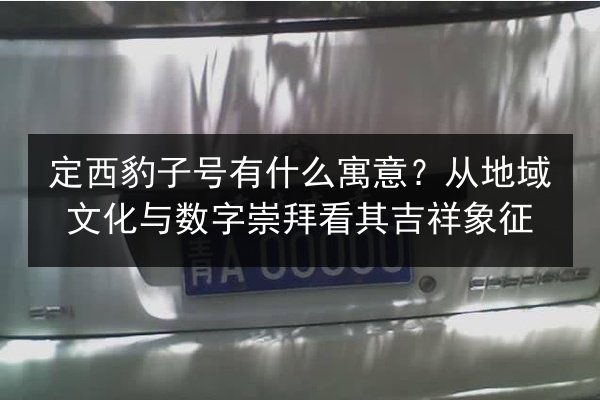 定西豹子号有什么寓意？从地域文化与数字崇拜看其吉祥象征 第3张