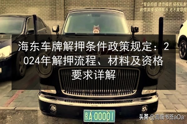 海东车牌解押条件政策规定：2024年解押流程、材料及资格要求详解