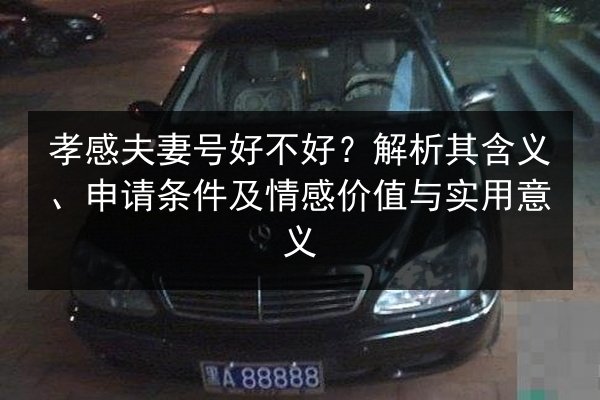 孝感夫妻号好不好？解析其含义、申请条件及情感价值与实用意义