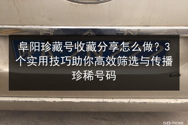 阜阳珍藏号收藏分享怎么做？3个实用技巧助你高效筛选与传播珍稀号码 第2张