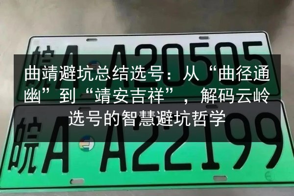 曲靖避坑总结选号：从“曲径通幽”到“靖安吉祥”，解码云岭选号的智慧避坑哲学
