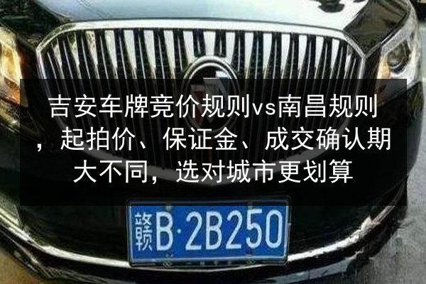 吉安车牌竞价规则vs南昌规则，起拍价、保证金、成交确认期大不同，选对城市更划算 第2张