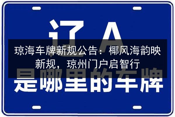 琼海车牌新规公告:椰风海韵映新规,琼州门户启智行 第2张 琼海车牌新规公告:椰风海韵映新规,琼州门户启智行 第2张