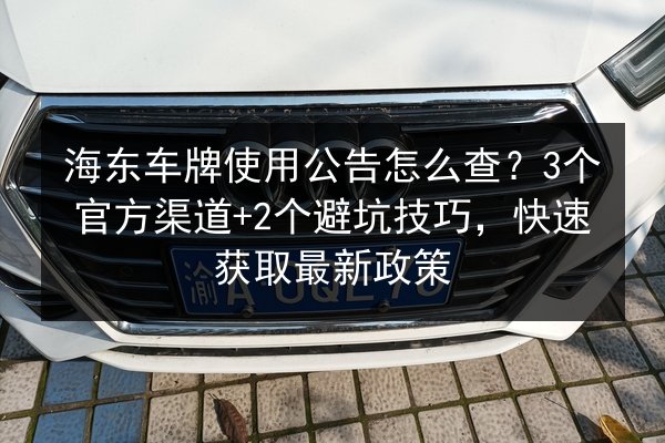 海东车牌使用公告怎么查?3个官方渠道+2个避坑技巧,快速获取最新政策 第3张 海东车牌使用公告怎么查?3个官方渠道+2个避坑技巧,快速获取最新政策 第3张