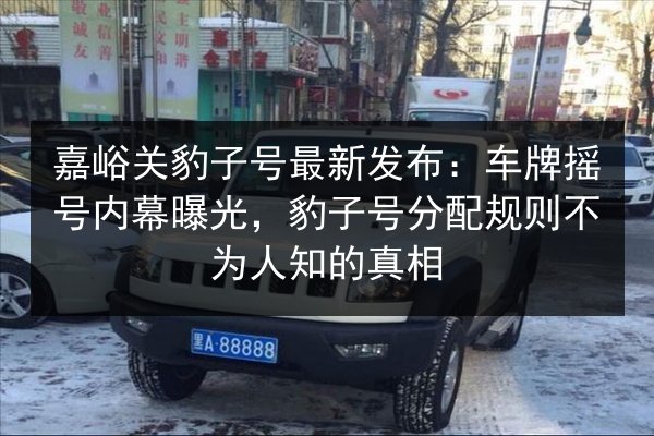 嘉峪关豹子号最新发布：车牌摇号内幕曝光，豹子号分配规则不为人知的真相 第3张
