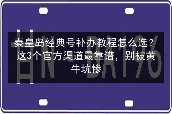 秦皇岛经典号补办教程怎么选？这3个官方渠道最靠谱，别被黄牛坑惨