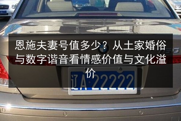 恩施夫妻号值多少？从土家婚俗与数字谐音看情感价值与文化溢价 第2张