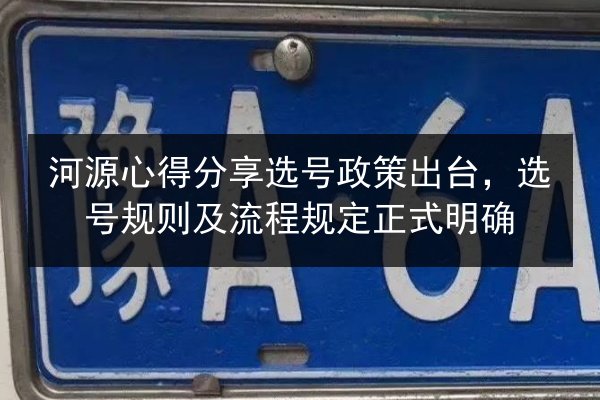 河源心得分享选号政策出台，选号规则及流程规定正式明确 第1张