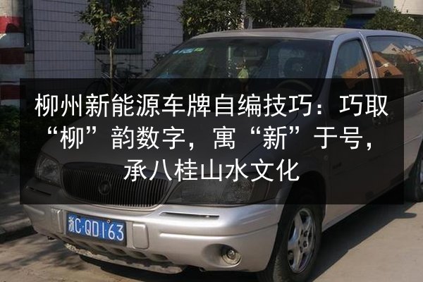 柳州新能源车牌自编技巧：巧取“柳”韵数字，寓“新”于号，承八桂山水文化 第2张